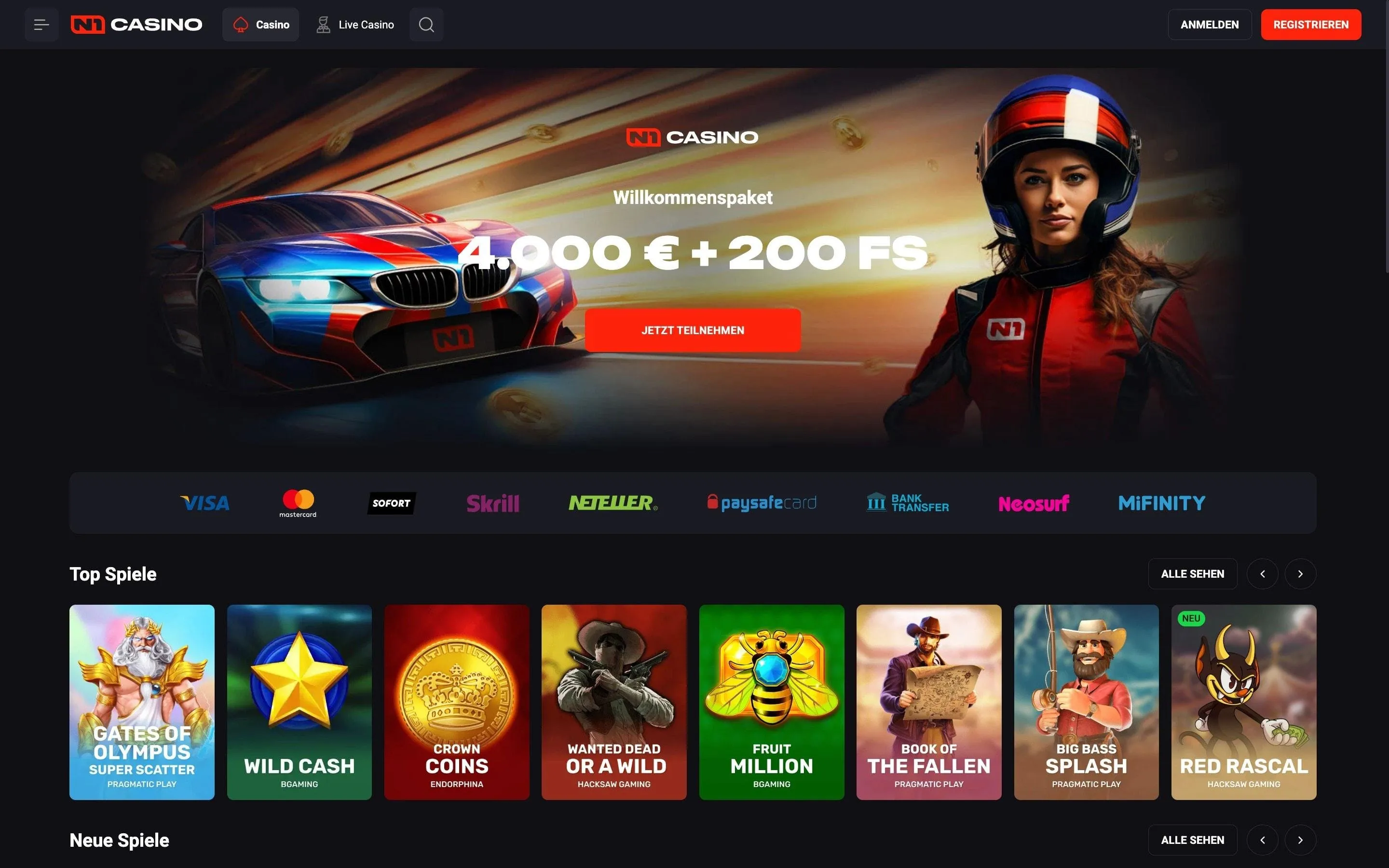 N1 Casino mit Neosurf